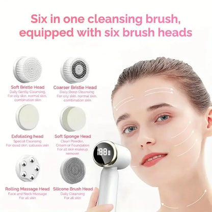 6-in-1 Electric Face Cleansing Brush